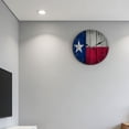 thumbnail image 5 of Hoease 12 Inch Silent Wall Clock, Texas Flag Distressed Wood Decorative Wall Clock, Battery Operated Non-Ticking Round Clock for Living Room Bedroom Texas Home Decor, 5 of 10