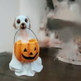 thumbnail image 1 of Pumpkin Dog Statue, Adorable Exquisite Decorative Ghost Dog Statue for Homes Outdoor, 1 of 4