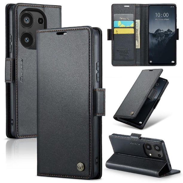 Funda tipo cartera Xiaomi Redmi Note 13 Pro 4G con cierre magnético, RFID, tarjetero, soporte, carga inalámbrica
