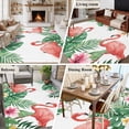 thumbnail image 5 of 6'x9' Area Rugs, Pink Flamingo Birds Indoor Outdoor Area Rug for Living Room Bedroom, Summer Tropical Plants Flowers Washable Bathroom Rugs Kitchen Floor Carpet Mats Home Decor Aesthetic, 5 of 8
