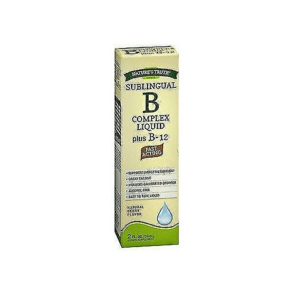 Nature's Truth Sublingual B-Complex & B-12 Blend Liquid, Berry, 2oz, 6-Pack