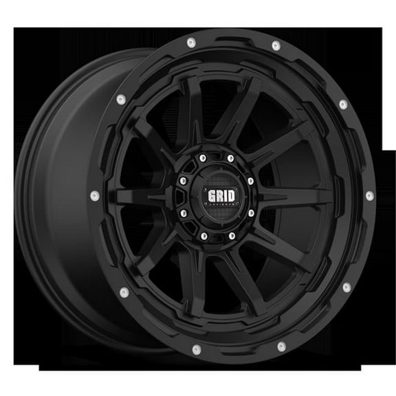 Grid Wheels G18952B87 18 x 9 in. 5 x 127 mm Bolt Pattern, 0 mm Offset & 87.1 mm Center Bore GD17 Series Matte Black Wheel