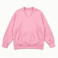 thumbnail image 5 of DISKEBUISS Women's V Neck Sweatshirt Long Sleeve Oversized Top with Kangaroo Pocket for Fall Winter Casual Pullover, 5 of 7