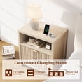 thumbnail image 4 of Satifur Modern Fluted Nightstand with Charging Station & 2 Storage Drawer for Bedroom,Light Oak Grain, 4 of 6