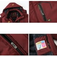 thumbnail image 5 of Tyhengta Men's Waterproof Ski Jacket Warm Winter Snow Coat Mountain Windbreaker Hooded Raincoat Burgundy XL, 5 of 8