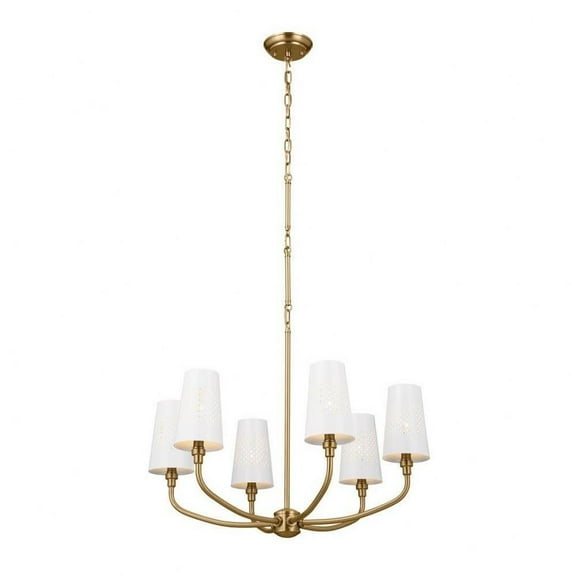 6 Light Chandelier in Traditional Style-19.5 inches Tall and 26.75 inches Wide-Brushed Natural Brass Finish Bailey Street Home 147-Bel-4964815