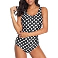 thumbnail image 1 of ¡Rebajas! Traje de baño de una pieza Prolriy para mujer, estilo vintage, fruncido, para entrenamiento deportivo, con control de barriga, acolchado, push up, blanco, talla XXL., 1 of 8