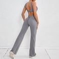 thumbnail image 3 of Women's One-Piece sleeveless jumpsuits sexy hip lift fitness yoga dress U-neck hollow back unitard bodycon solid color soft fabric yoga workout bodysuit Summer 2024, 3 of 7
