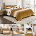thumbnail image 6 of Quilts Queen Size Bedding Set, Ombre Burnt Orange Lightweight Quilted Comforter, Modern Abstract Art Gradient Soft Reversible Bedspread Coverlet with Pillow Covers for All Season, 90" x 96", 6 of 9