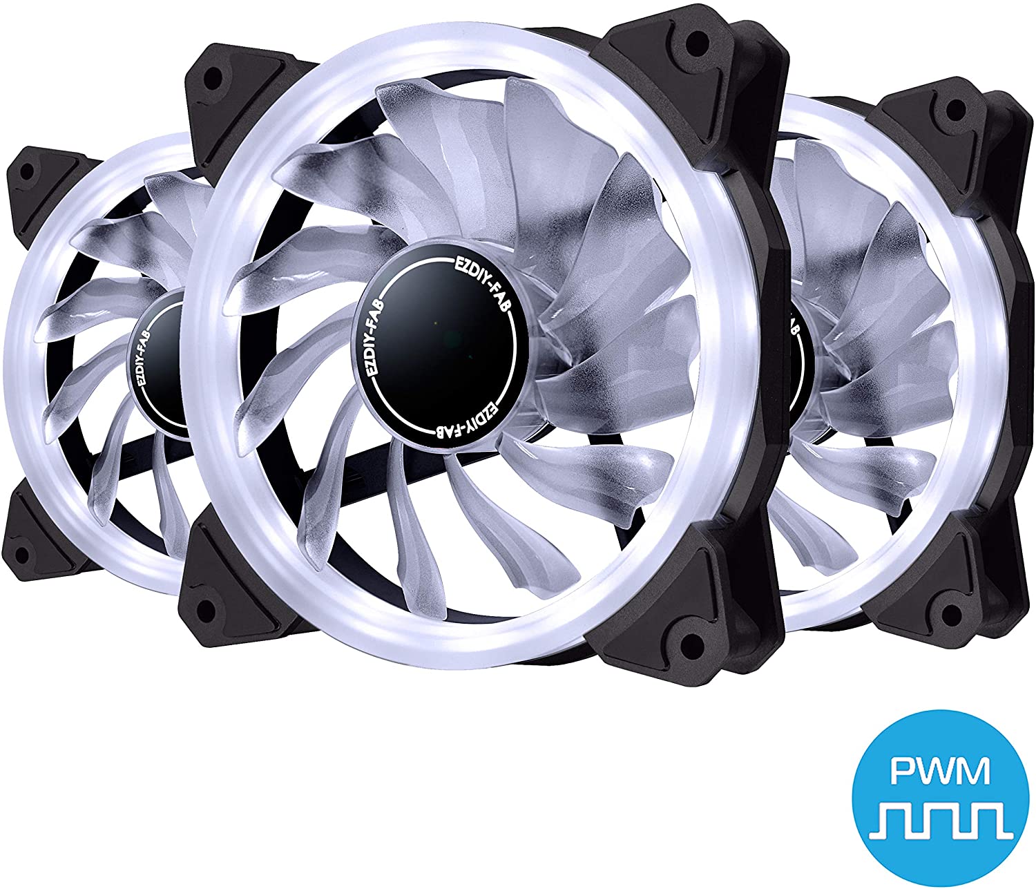 EZDIY-FAB 120mm PWM LED Ring Fan,LED 