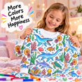 thumbnail image 4 of WOYY Girls DIY Colorable Pajamas Ocean Graphic Long Sleeve Top Pants Sleep Set, Sizes 2-10, 4 of 6