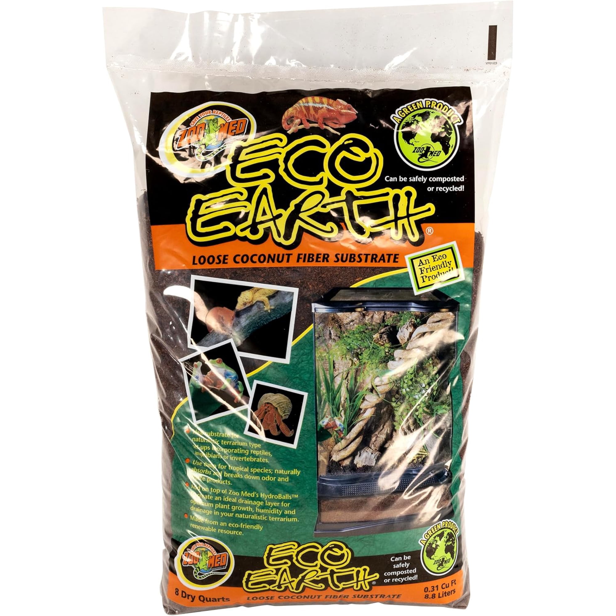 Zoo Med Eco Earth Loose Coconut Fiber Substrate | For Reptiles, For Amphibians, For Small Animals, For Insects, For Terrariums