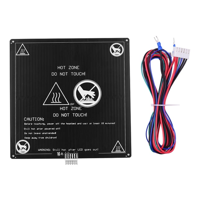 Cama caliente de aluminio Aibecy de 12 V, 220 x 220 x 3 mm, con kit de plataforma de cama caliente con cable de alambre para piezas de impresora 3D Anet A8 A6