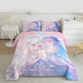 thumbnail image 2 of Feelyou Pink Anime Girl Twin Comforter Sets, Cartoon Tokyo Princess Bedding Set, 2pcs, 2 of 8