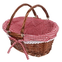 PTOOTP Wicker Picnic Basket with Lid, Storage Basket for Home Organization and Outdoor Use, 1 Set