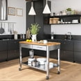 thumbnail image 4 of Seville Classics UltraHD Stainless Steel Workcenter Professional Kitchen Island, 2-Drawer, Peg Boards, Steel, Solid Wood Top, 4 of 15