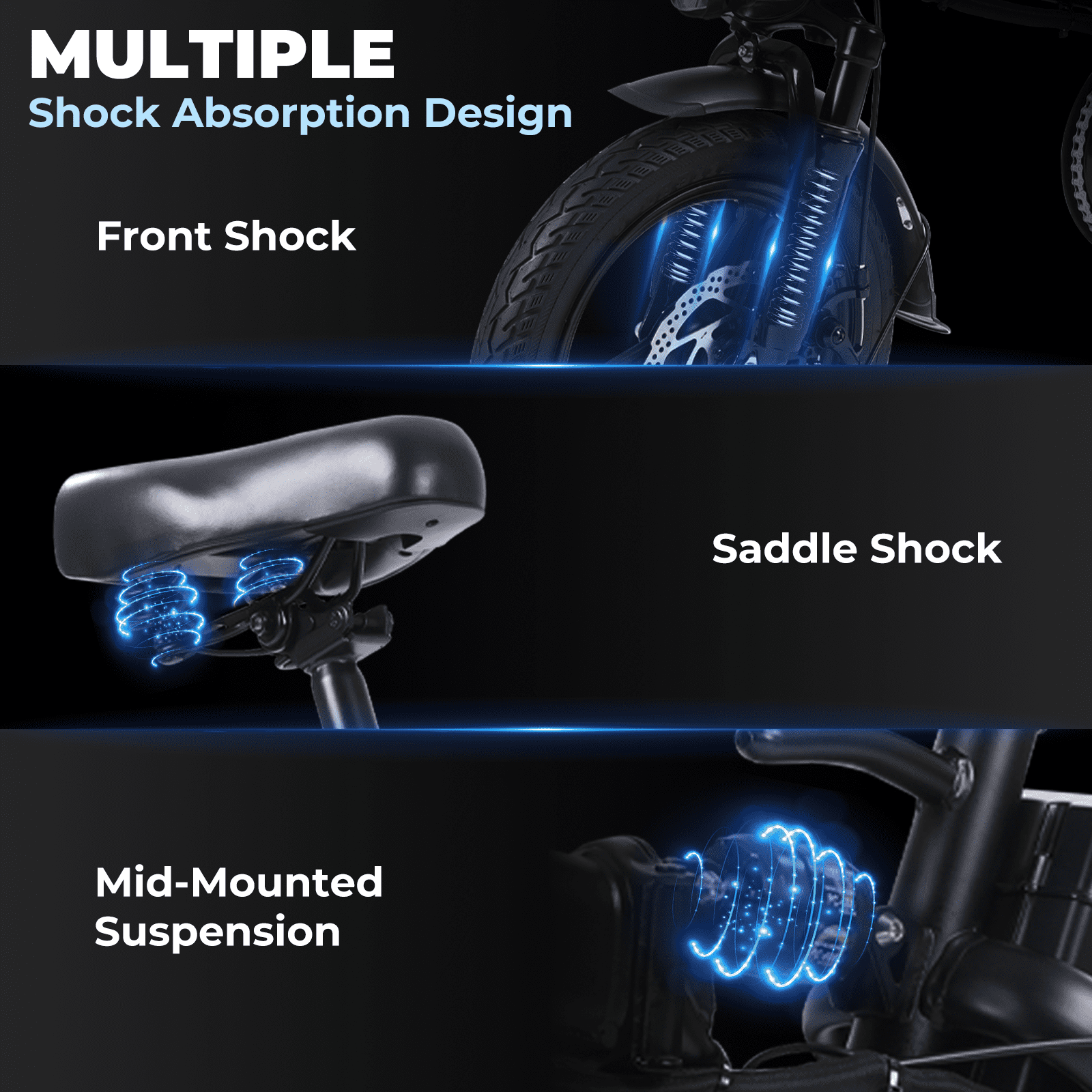 Portable Terrosor Electric Bicycle - 14" Foldable Design, Dual Disc Brakes, 20mph Max Speed, Includes Storage Basket