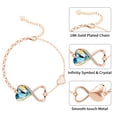 thumbnail image 3 of Beutirer Infinity Bracelets for Women 18K Gold Plated, Love Heart Crystal Charm Bracelet, Silver Rose Gold Adjustable Link Bracelets, Jewelry Gifts for Christmas Birthday Valentine's Day Mother's Day, 3 of 7