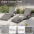 thumbnail image 5 of Harper & Bright Designs PE Rattan Adjustable Backrest Chaise Lounge Set 2 with Side Table, Outdoor Pool Recliner Patio Chairs Lounge Chair Set 2 for Outside Beach Poolside Sunbathing, Grey, 5 of 17