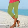 thumbnail image 2 of Bovemsi Yoga Pants For Women Cropped 2025 High Waisted Capri Lightweight Comfortable Solid Color Soft Casual Pajama Capri Leggings,M, 2 of 5