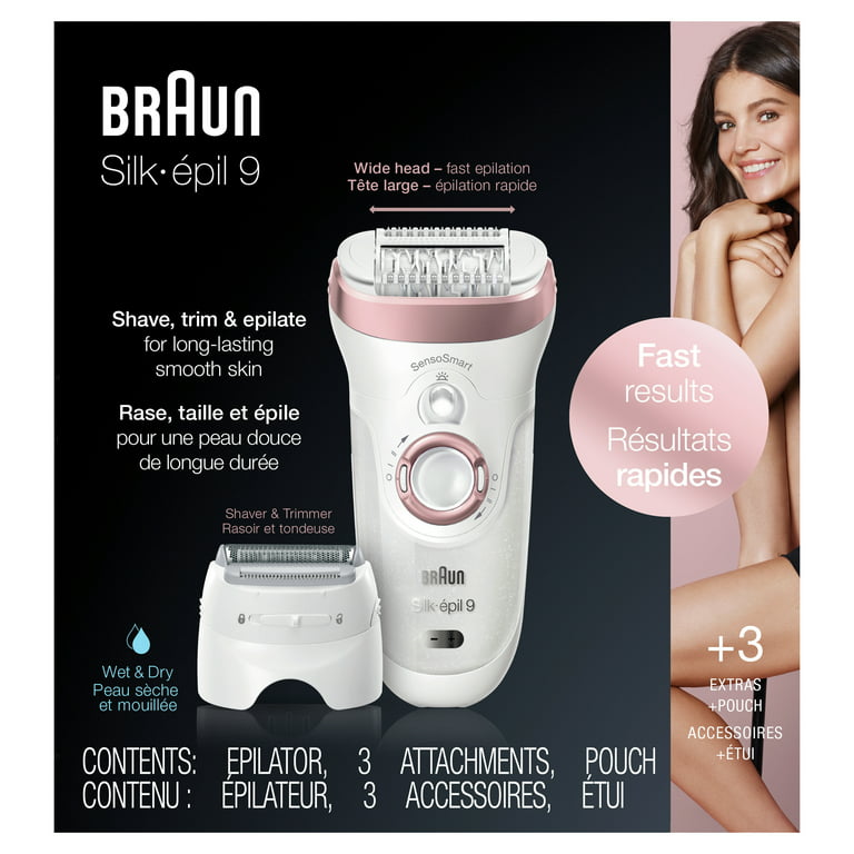 Braun Silk-Ã‰pil 9 9-720 Epilator for Women for Long-Lasting Hair Removal,  White/Bronze