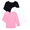 Black Soot/Pink/Vivid White 25, variant on Garanimals Toddler Girls Puff Long Sleeve Solid Tees, 3-Pack, Sizes 18M-5T