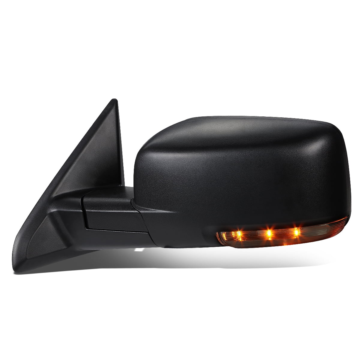 DNA Motoring TWM-054-T999-CH-AM Powered w/LED Turn Signal+Puddle Light Side Towing Mirror Replacement,Chrome Amber 