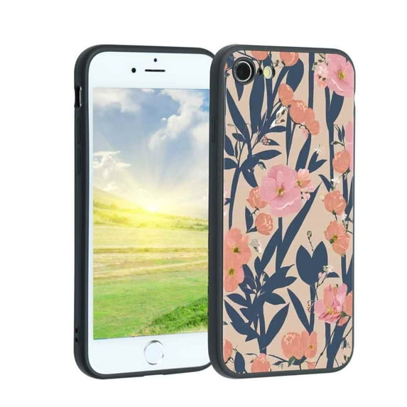 Japanese-Vintage-Floral-Bohor-2 Phone Case, Degined for iPhone SE 2020 Case Men Women, Flexible Silicone Shockproof Case for iPhone SE 2020