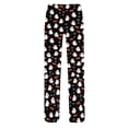thumbnail image 3 of Halloween Pajama Pants Women's Drawstring Lounge Bottoms, Cute Ghost & Pumpkin Print Loose Fit Sleepwear Trousers, Soft Elastic Waist Leggings, 1 Pc Black L, 3 of 5