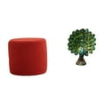 thumbnail image 1 of Escabel,Reposapiés pequeño,taburete otomano,sofá,taburete de té,Reposapiés Cubo Taburete Taburete para Dormitorio Baño,Figura de escritorio,Estante de estatua de pavo real para, 1 of 8