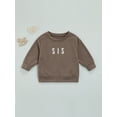 thumbnail image 2 of Qiylii Toddler Baby Sibling Matching Clothes Long Sleeve Letters Print Pullover Sweatshirt Tops for Sister Brother Outfit, 2 of 9