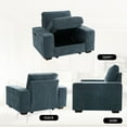 thumbnail image 5 of MAEVIS 45" Armchair Accent Chair with Storage Space and Side Pockets, Oversized Wide Single Sofa Chair, Modern Chenille Fabric couch for Living Room, Washable Covers, Blue, 5 of 7