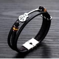 thumbnail image 3 of EIMELI Men's Womens Leather Bracelet Men's Guitar Bracelet Multilayer Braided Bracelet Leather Cord,8.3inch[Adjustable], 3 of 6