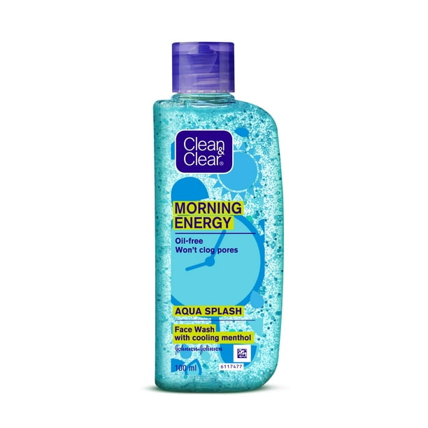 Clean & Clear Morning Energy Aqua Splash Face Wash, Blue, 100 ml