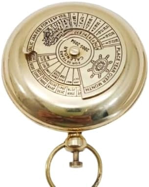 Maritime treasures Brass Calendar Push Button Personalized Pocket Compass Engravable Hiking Camping Compass Nautical Marine Gift