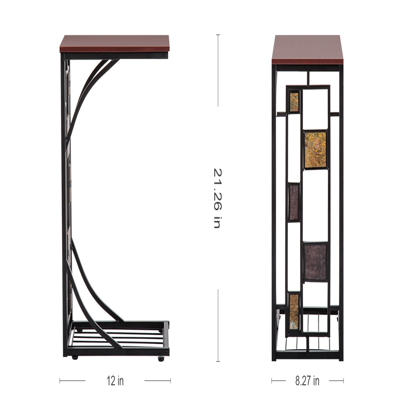 Lowestbest Iron Side Table Coffee Table, Brown Lowestbest Iron Side Table Coffee Table, Brown