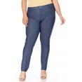 thumbnail image 2 of Women's Plus Size Comfy Slim Pocket Jeggings Jeans Pants with Button (Pack of 2), 2 of 7