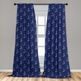 thumbnail image 5 of Ambesonne Country Curtains, Floral Pattern and Dot, Pair of 28"x63", Navy and White, 5 of 5