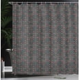 thumbnail image 3 of Ambesonne Ethnic Shower Curtain, Bohemian Square Formations, 69"Wx70"L, Dark Taupe and Multicolor, 3 of 4