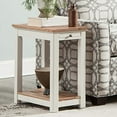 thumbnail image 3 of Savannah Chairside Pull-Out Shelf End Table, Ivory with Natural Wood Top, 3 of 5