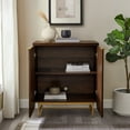 thumbnail image 3 of Walker Edison 32" Scandinavian 2 Door Accent Cabinet - Dark Walnut/ Gold, 3 of 11