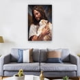 thumbnail image 2 of Jesus Holding A Cat Wall Art Home Modern Poster for Bedroom Giclee Fine Art Print Pictures Painting Canvas Colouring Decoration for Bathroom, 2 of 5