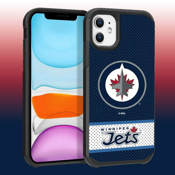 Apple iPhone 11 - NHL Licensed Winnepeg Jets Team Logo on Jersey Textured Dual Layer Case