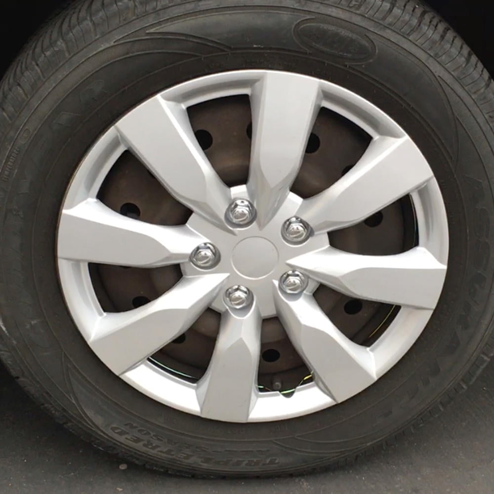 BDK (4 Pack) of Premium 16" inch Hubcap Wheel Cover Replacements for OEM Steel Wheels, High Grade ABS with Retention Ring, KT-1042-16