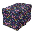 thumbnail image 1 of Nature Dog Crate Cover, Spring Theme Colorful Flying Butterflies Seasonal Art Repetition Print, Easy to Use Pet Kennel Cover for Dogs, 35" x 23" x 27", Indigo and Multicolor, by Ambesonne, 1 of 6