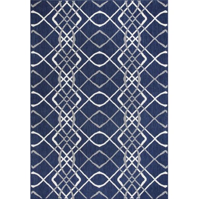 Dynamic Rugs VL7111643510 7 ft. 10 in. x 10 ft. Villa 1643 Rectangle Contemporary Area Rug - 510 Navy & Ivory