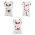 thumbnail image 1 of 3x Drôle Femmes Hawaïenne Jupe Bikini Décontracté T-shirt T-shirt Anniversaire Fernando cubrir el cuerpo del bikini, 1 of 8