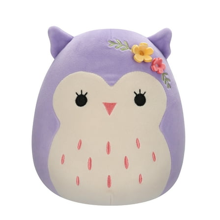 Squishmallows 8” Holly the Purple Owl with Flower Pin - Ultra Soft Easter Plush Toy