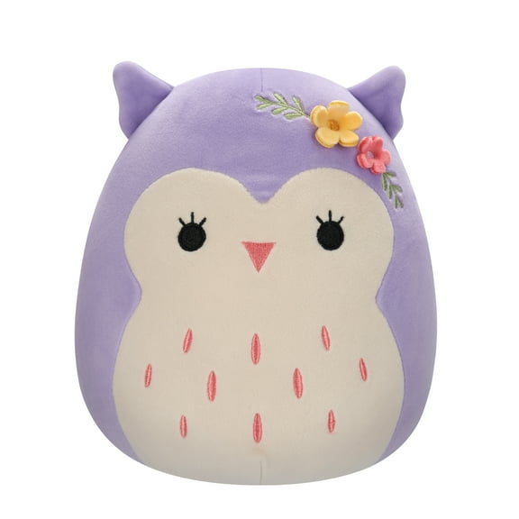 Squishmallows 8” Holly the Purple Owl with Flower Pin - Ultra Soft Easter Plush Toy