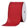 thumbnail image 2 of Clearance Christmas Solid Red Wired Ribbon Roll, 2.48 Inch x 10 Yards Satin Edge Craft Ribbon for Wreath Tree Wrapping Holiday DIY, 2 of 7